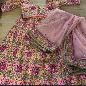Pink embroidered lehenga